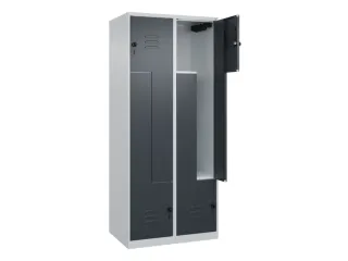 Z-garderobekast,HxBxD 1850x800x500mm,vak B 200/400mm,draaigrendel - 2