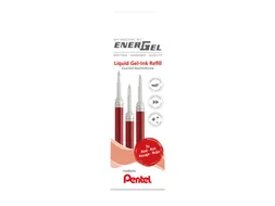Gelschrijvervulling Pentel LR7 Energel medium rood set à 3 stuks