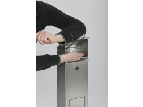 ontsmettingsmiddeldispenser,HxBxD 1147x180x130mm,v. 1l,v. buiten