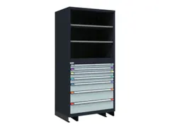 combikast,HxBxD 2100x1005x695mm,7lade(n),key lock,2xStalen bodem