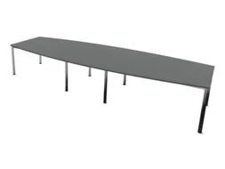vergadertafel,HxBxD 740x4000x1400mm,vatvormig,MS-donkergrijs