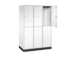 Dubbeldekse garderobekast,HxBxD 1950x1220x600mm,3x2vak.,vak B 360mm
