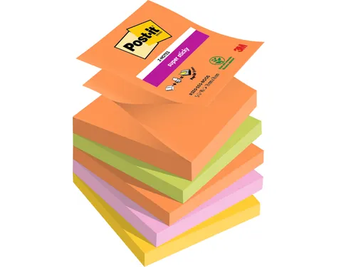 Memoblok Post-it Z-Notes R330 Super Sticky 76x76mm Boost 5 stuks