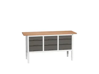 werkbank,HxBxD 830-930x1750x600mm,multiplexblad,uitrusting: 6lades - 1
