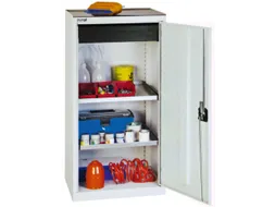 Materiaalkast 1000x500x500mm 2legborden Uitschuifbaar 1lade Ral7035