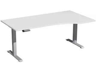 In hoogte verstelbaar bureau in vrije vorm,HxBxD 730-1230x1800x1000mm - 1