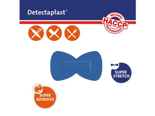 Detectaplast 8245 vlinder textielpleister elastisch blauw 50 stuks