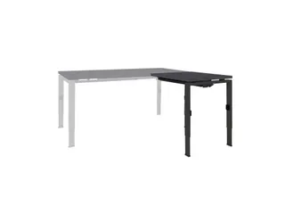 Bureau Linesto N4 aanbouwtafel 80x60cm houtprint schaduw 25mm zwart - 1