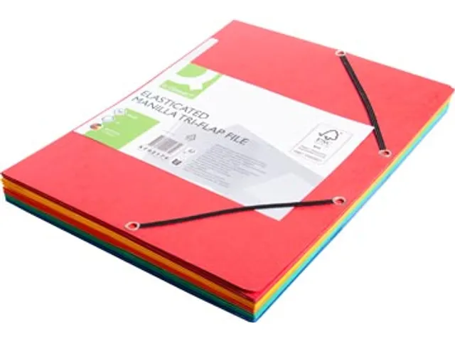 Elastomap A4 Met 3 Kleppen Karton Assorti Voor 200 Vel