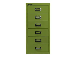 kantoor-ladekast HxBxD 590x279x380mm 6 laden romp + front groen staal - 3