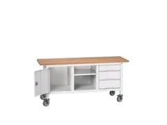 werkbank,HxBxD 830x1750x600mm,multiplexblad,uitrusting: 3laden,kast