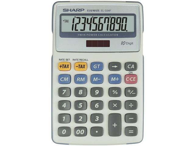 Calculator Sharp-EL334FB grijs desktop | RekenmachinesWinkel.nl
