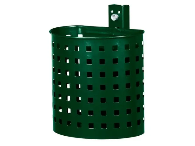 Afvalbak V. Staalplaat 20 Liter Open Uitvoering M. Wandhouder Mosgroen
