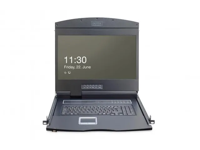 19 inch LCD KVM-console, 16-poorts CAT 5, Spaans toetsenbord Zwart