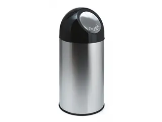 Afvalbak met pushdeksel en binnenemmer 40 Liter RVS - 1