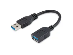 USB 3.0 A naar A verlengkabel mannelijk / vrouwelijk 15cm Zwart