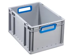 Euronorm-stapelbak 220x400x300mm Pp Wand/bodem Gesloten Grijs/blauw