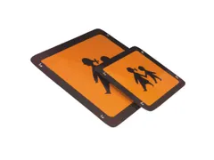 bord voor schoolbussen,PVC,oranje/zwart,om te verlijmen,HxB 400x400mm