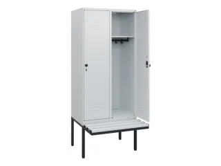 locker met bank,HxBxD 1950x800x815mm,2vak,vak B 400mm,draaigrendel - 2
