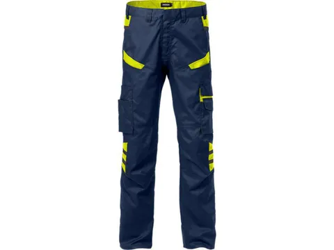 Fristads 129484-556 2552 STFP werkbroek, marineblauw/geel, maat 58, pe
