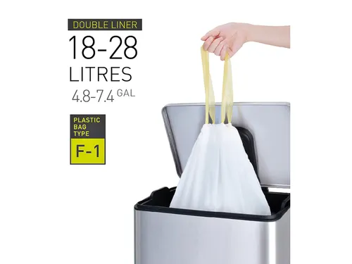 Afvalzak EKO MDPE type F1 met trekband 49x68cm 18-28L wit