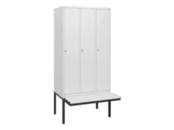 locker met bank,HxBxD 1950x900x815mm,3vak,vak B 300mm,cil.-slot