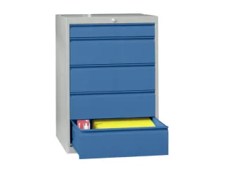 ladekast HxBxD 1000x715x600mm 5laden slot RAL7035 front RAL5012 - 2
