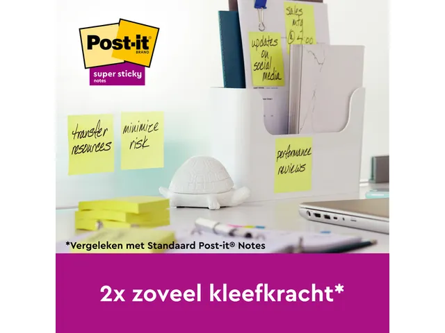 Memoblok Post-it 622 Super Sticky 47,6x47,6mm geel 12 stuks