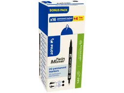 permanente marker Twin 16 + 4 stuks zwart