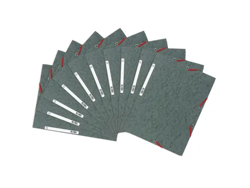 Elastomap 3 kleppen glanskarton 400g/m2 - A4-Grijs