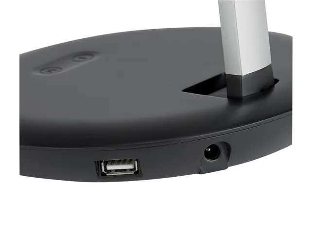 Bureaulamp MAULrubia zilvergrijs USB-poort dimbaar