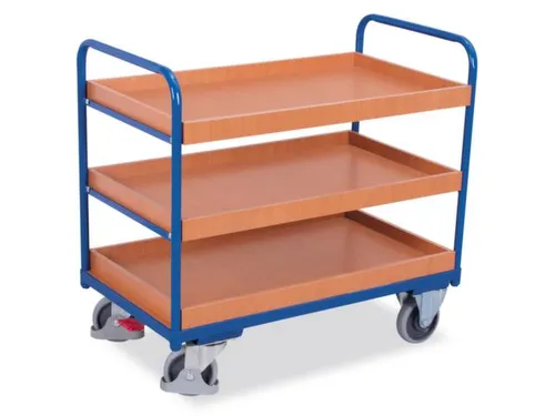 Etagewagen 3 Etages Hout 250kg 1000x600mm 950mm Ral5010