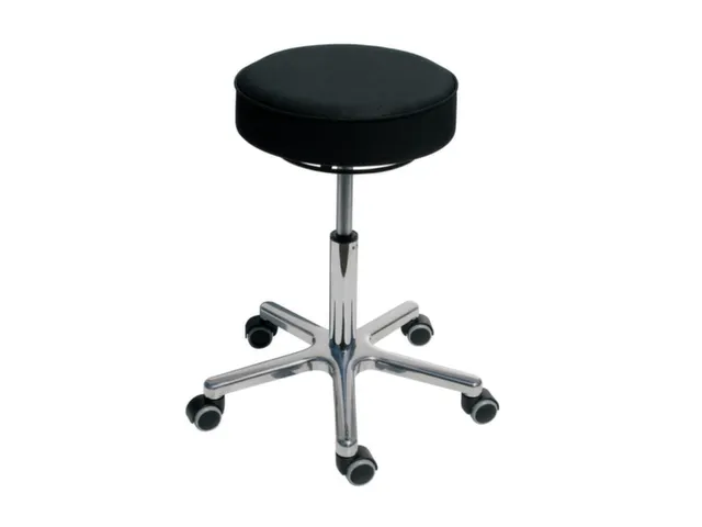 Draaikruk Gasveer Aluminium Voetkruis 530-690mm Kunstleer Zwart Wielen