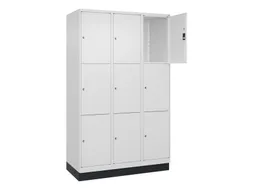 lockerkast,HxBxD 1950x1200x500mm,3x3vakken,vak B 400mm,cil.-slot