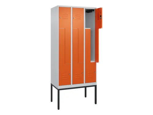 Z-garderobekast,HxBxD 2120x900x500mm,vak B 150/300mm,cil.-slot
