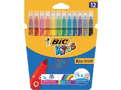 Kleurstiften BicKids kid couleur medium assorti etui à 12 stuks