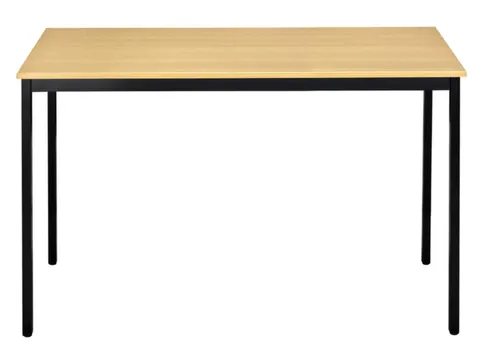 Tafel Vierkant 120x80 Cm Rechthoekig Frame Zwart Blad Beuk