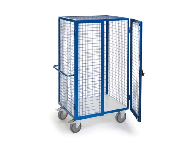 kastwagen,draagverm. 600kg,laadvl. LxB 980x700mm,houtplaat,3gaaswanden