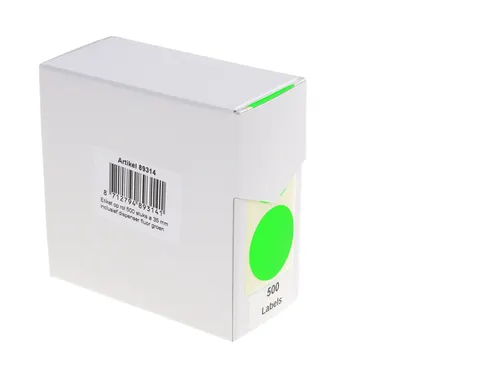 Etiket Rillprint 35mm 500st op rol fluor groen