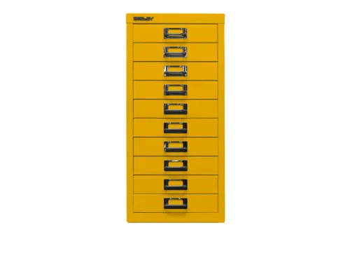 kantoor-ladekast HxBxD 590x279x380mm 10 laden romp + front geel staal