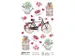 Étiquette en papier Z-design Creative 2 feuilles fleurs