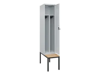 locker met bank,voor scheiding van kleding,HxBxD 2120x400x815mm,1vak - 1