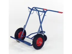 Flessenkar 200kg 2x40/50l-fles Steunwiel Massief Rubber Banden