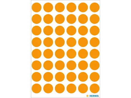 HERMA 1864 Multipurpose etiketten Rond 13mm Fluor Oranje 240 stuks