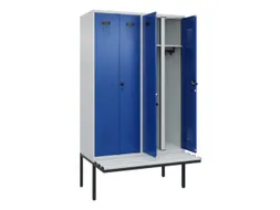 locker met bank,voor scheiding van kleding,HxBxD 2120x1200x815mm,4vak