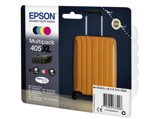 Inktcartridge Epson 405XL zwart + 3 kleuren C13T05H64010