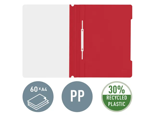 Snelhechter Leitz 4191 standaard A4 rood 30% gerecycled plastic