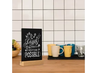 Krijtbord Europel Tafelmodel met Eiken houten voet A5 - 4