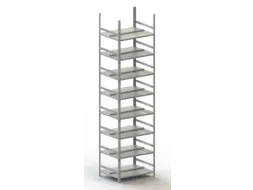 Schroefstelling Basisveld Ral7035 2500x754x604mm 8legborden 80kg