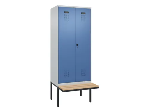 locker met bank,voor scheiding van kleding,HxBxD 2120x800x815mm,2vak